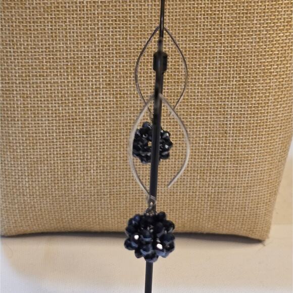 Anthropologie Blue and Silver Tone Teardrop Earrings - Picture 2 of 3